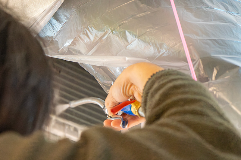 フィン（熱交換器）の洗浄